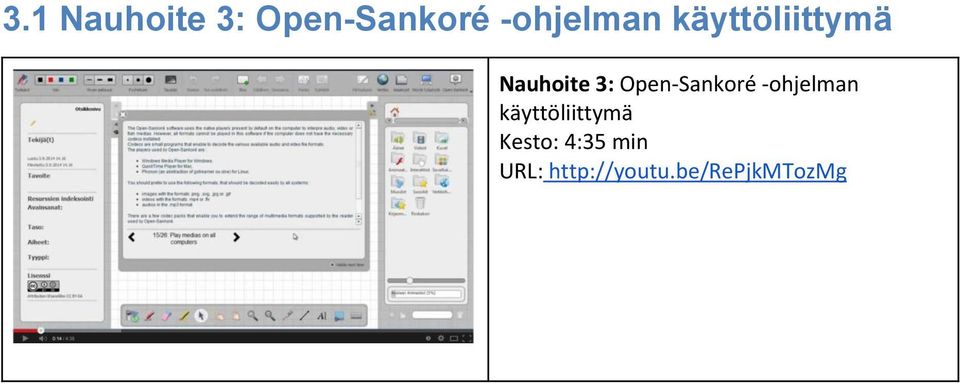 Open-Sankoré -ohjelman käyttöliittymä