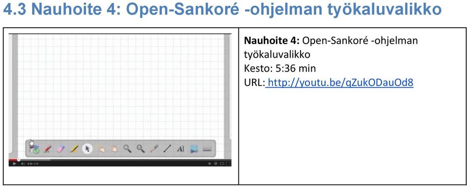 Open-Sankoré -ohjelman työkaluvalikko