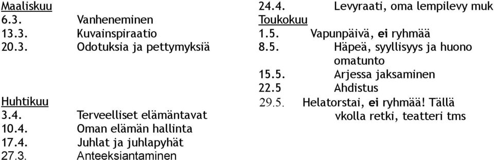 Anteeksiantaminen 24.4. Levyraati, oma lempilevy muk Toukokuu 1.5.