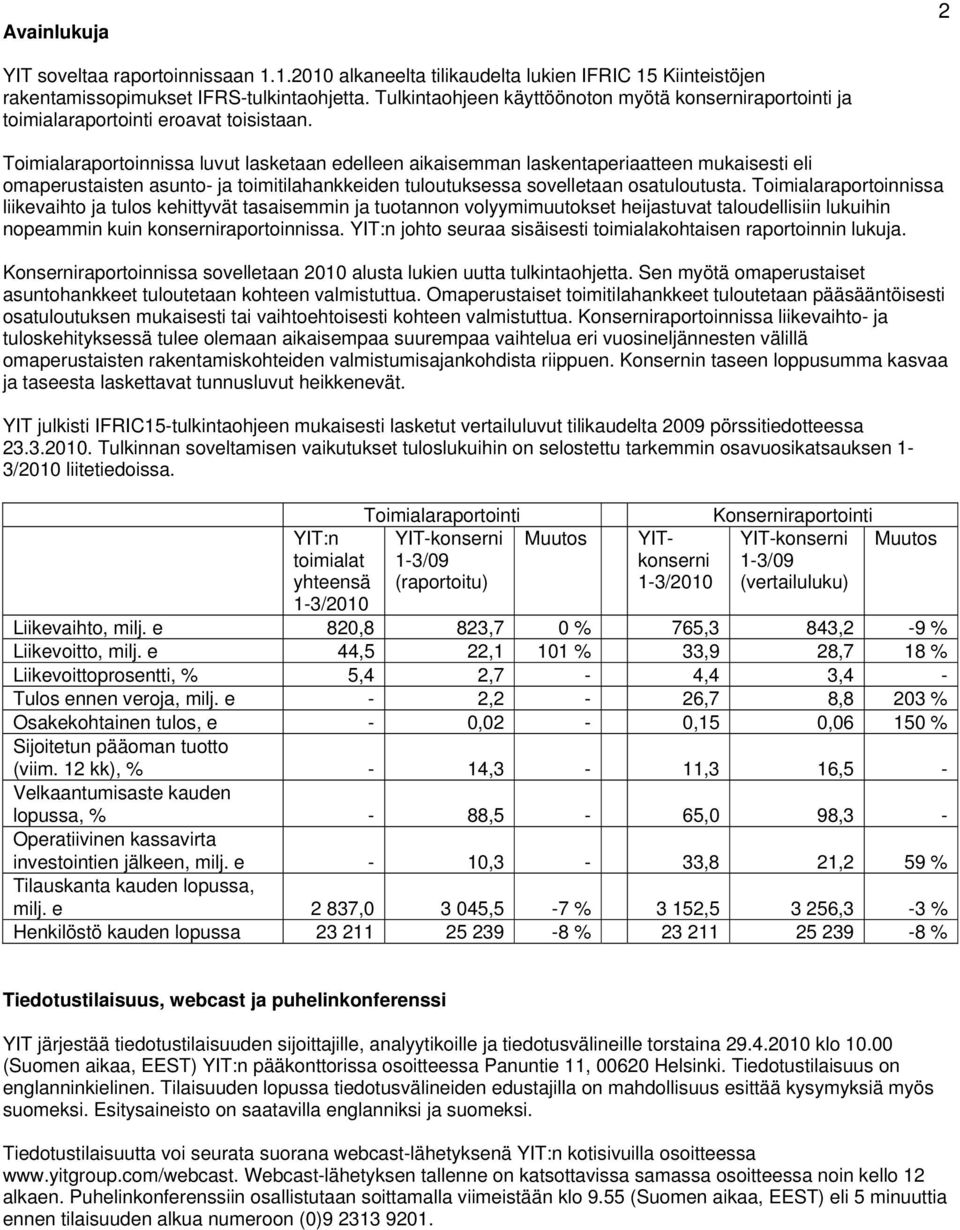 Toimialaraportoinnissa luvut lasketaan edelleen aikaisemman laskentaperiaatteen mukaisesti eli omaperustaisten asunto- ja toimitilahankkeiden tuloutuksessa sovelletaan osatuloutusta.