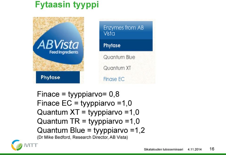 tyyppiarvo =1,0 Quantum Blue = tyyppiarvo =1,2 (Dr Mike