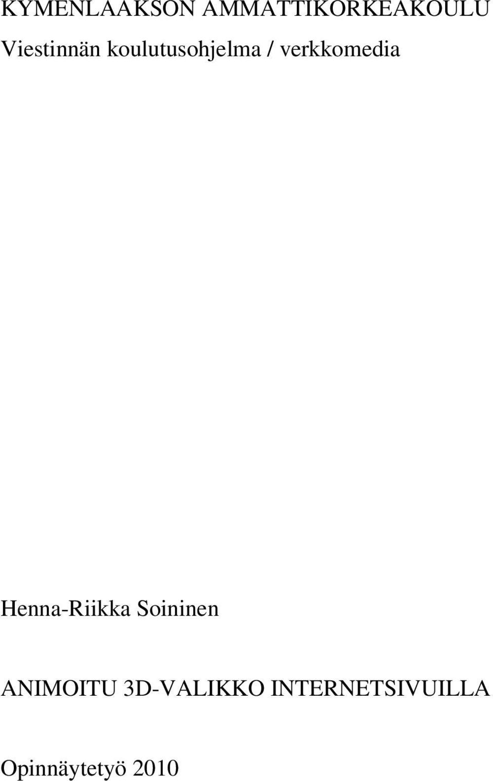 verkkomedia Henna-Riikka Soininen