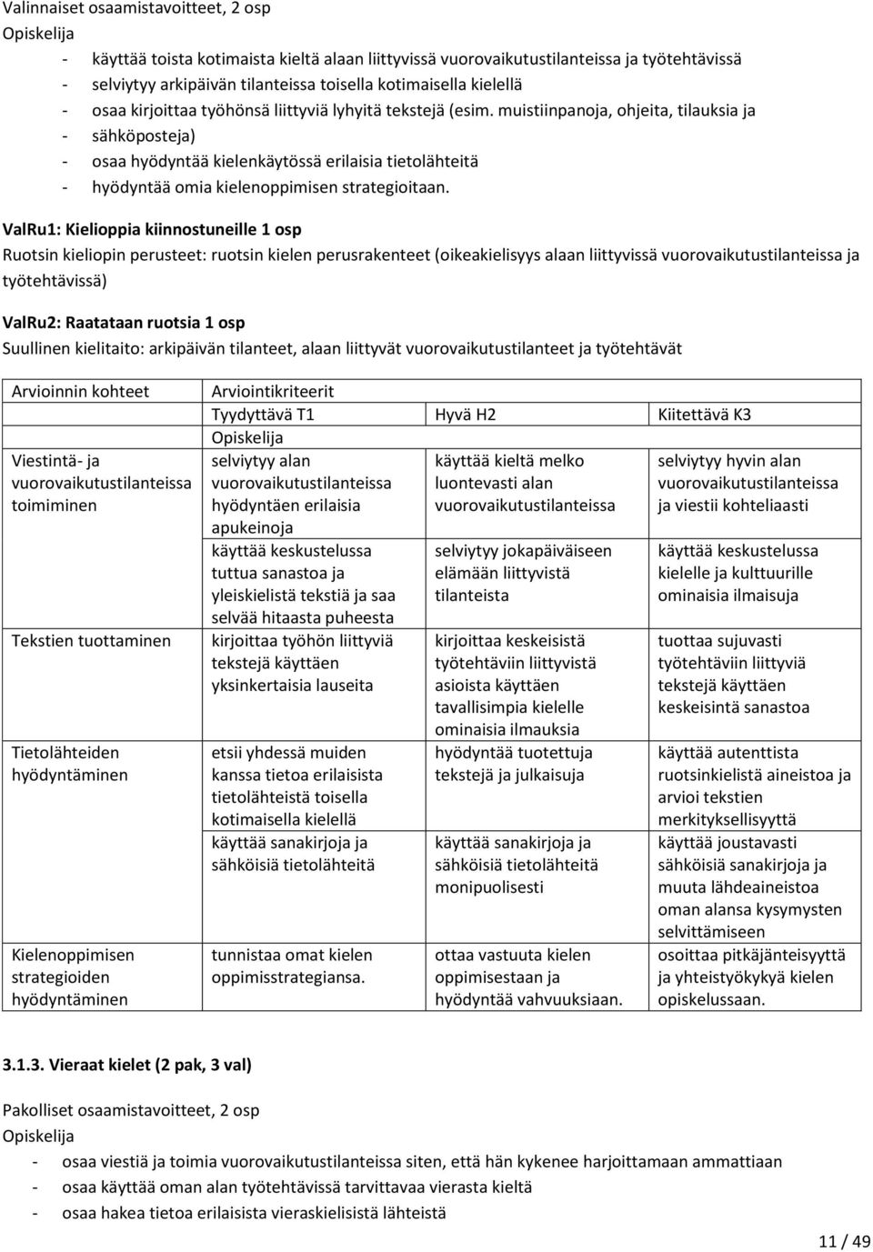 muistiinpanoja, ohjeita, tilauksia ja - sähköposteja) - osaa hyödyntää kielenkäytössä erilaisia tietolähteitä - hyödyntää omia kielenoppimisen strategioitaan.