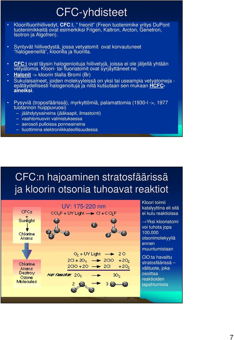 Kloori- tai fluoriatomit ovat syrjäyttäneet ne.