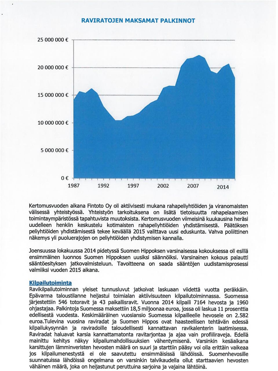 Kertomusvuoden viimeisinä kuukausina heräsi uudelleen henkiin keskustelu kotimaisten rahapeliyhtiöiden yhdistämisestä.