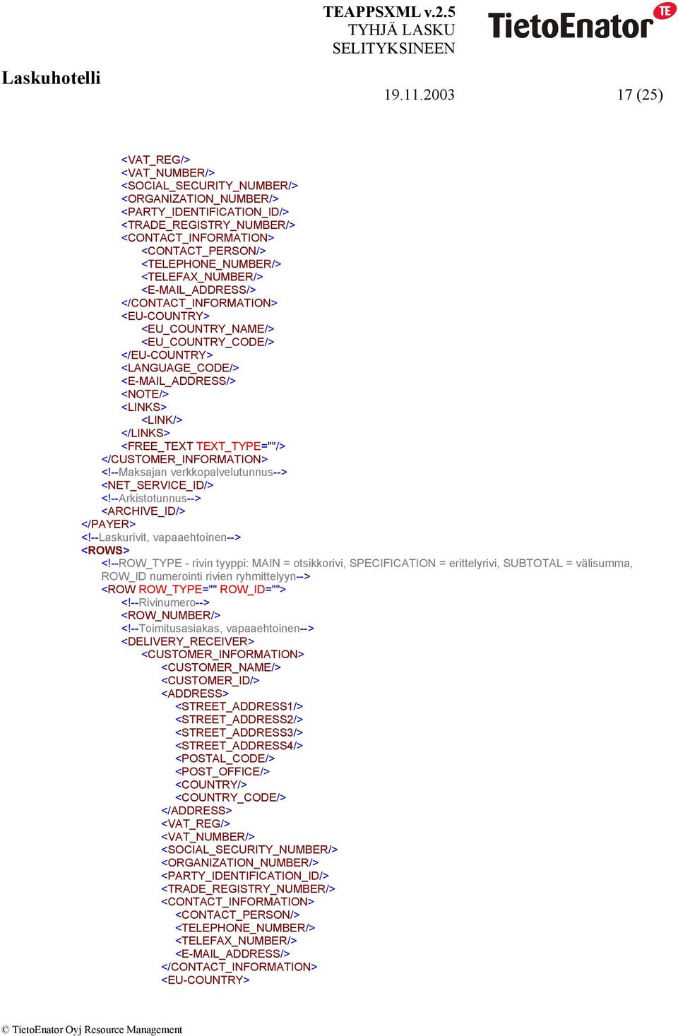 <TELEFAX_NUMBER/> </CONTACT_INFORMATION> <EU-COUNTRY> <EU_COUNTRY_NAME/> <EU_COUNTRY_CODE/> </EU-COUNTRY> <LANGUAGE_CODE/> <NOTE/> </CUSTOMER_INFORMATION> <!