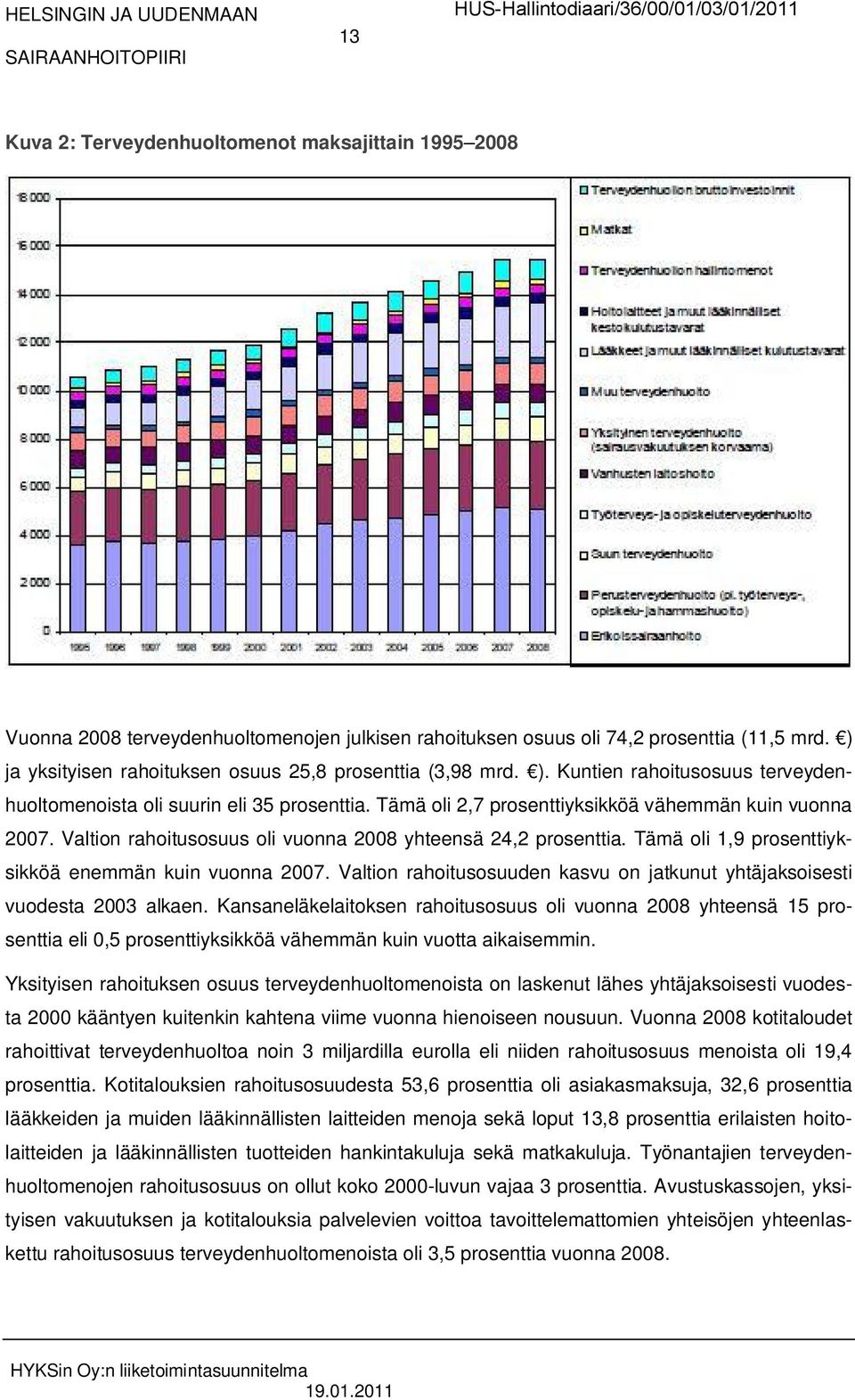 Valtion rahoitusosuus oli vuonna 2008 yhteensä 24,2 prosenttia. Tämä oli 1,9 prosenttiyksikköä enemmän kuin vuonna 2007. Valtion rahoitusosuuden kasvu on jatkunut yhtäjaksoisesti vuodesta 2003 alkaen.