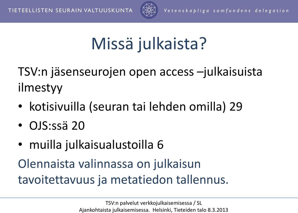 Missä julkaista?