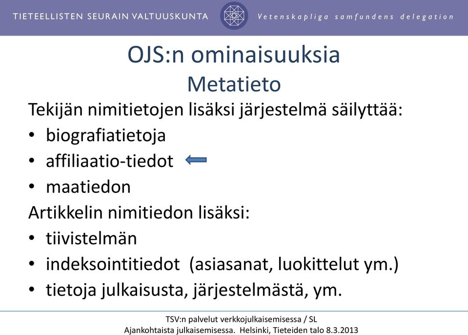 maatiedon Artikkelin nimitiedon lisäksi: tiivistelmän