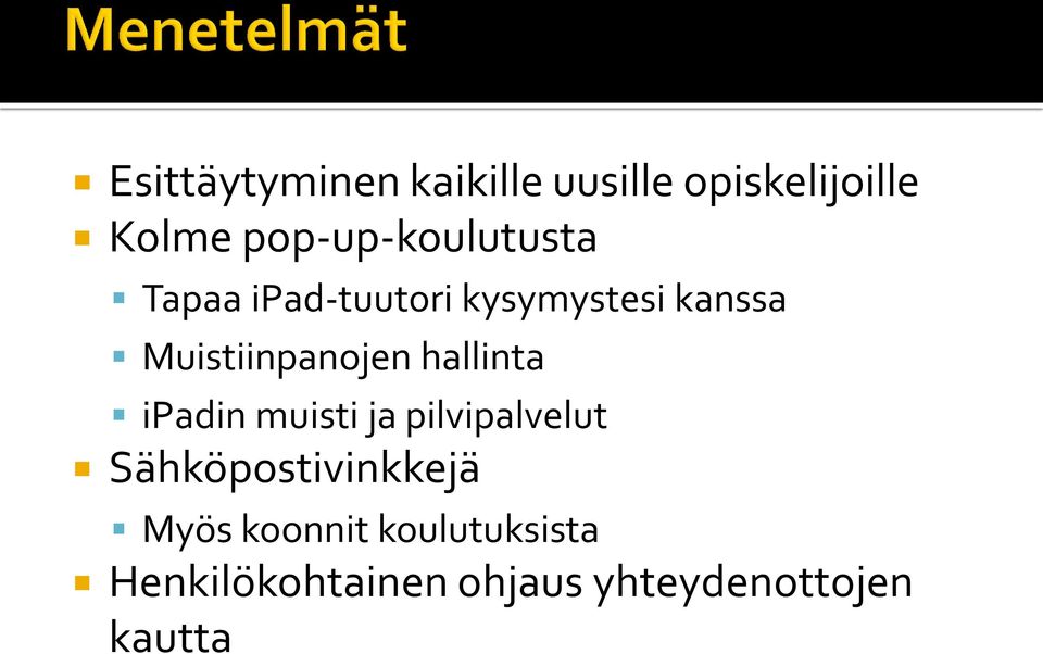 Muistiinpanojen hallinta ipadin muisti ja pilvipalvelut