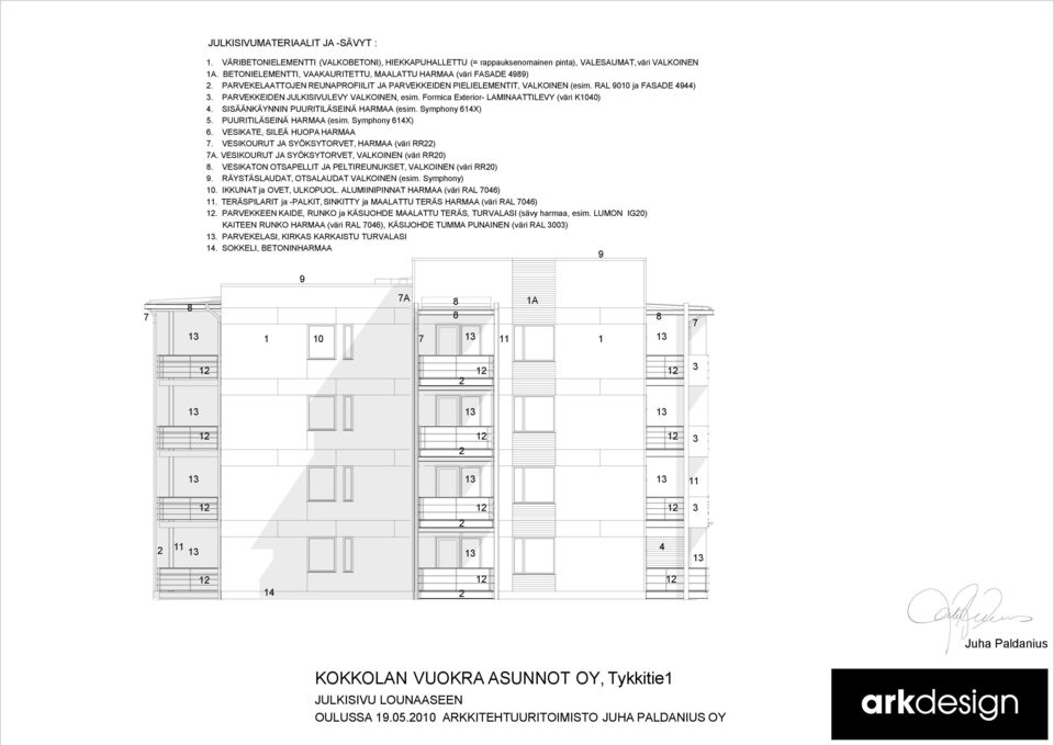 SISÄÄNKÄYNNIN PUURITILÄSEINÄ HARMAA (esim. Symphony 64X) 5. PUURITILÄSEINÄ HARMAA (esim. Symphony 64X). VESIKOURUT JA SYÖKSYTORVET, HARMAA (väri RR) A.