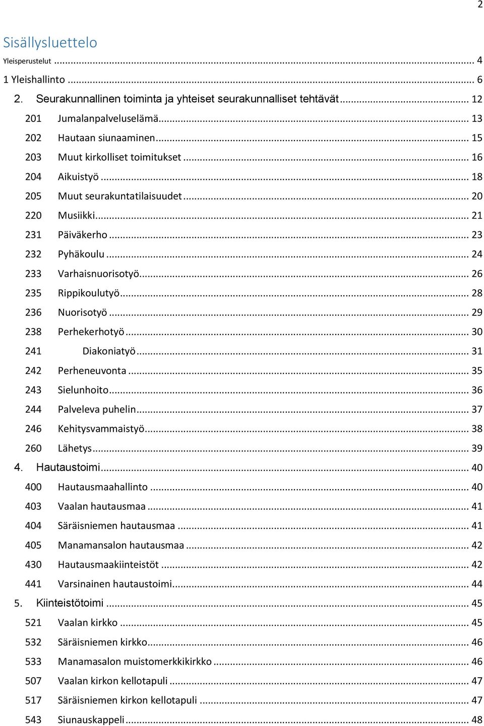 .. 26 235 Rippikoulutyö... 28 236 Nuorisotyö... 29 238 Perhekerhotyö... 30 241 Diakoniatyö... 31 242 Perheneuvonta... 35 243 Sielunhoito... 36 244 Palveleva puhelin... 37 246 Kehitysvammaistyö.