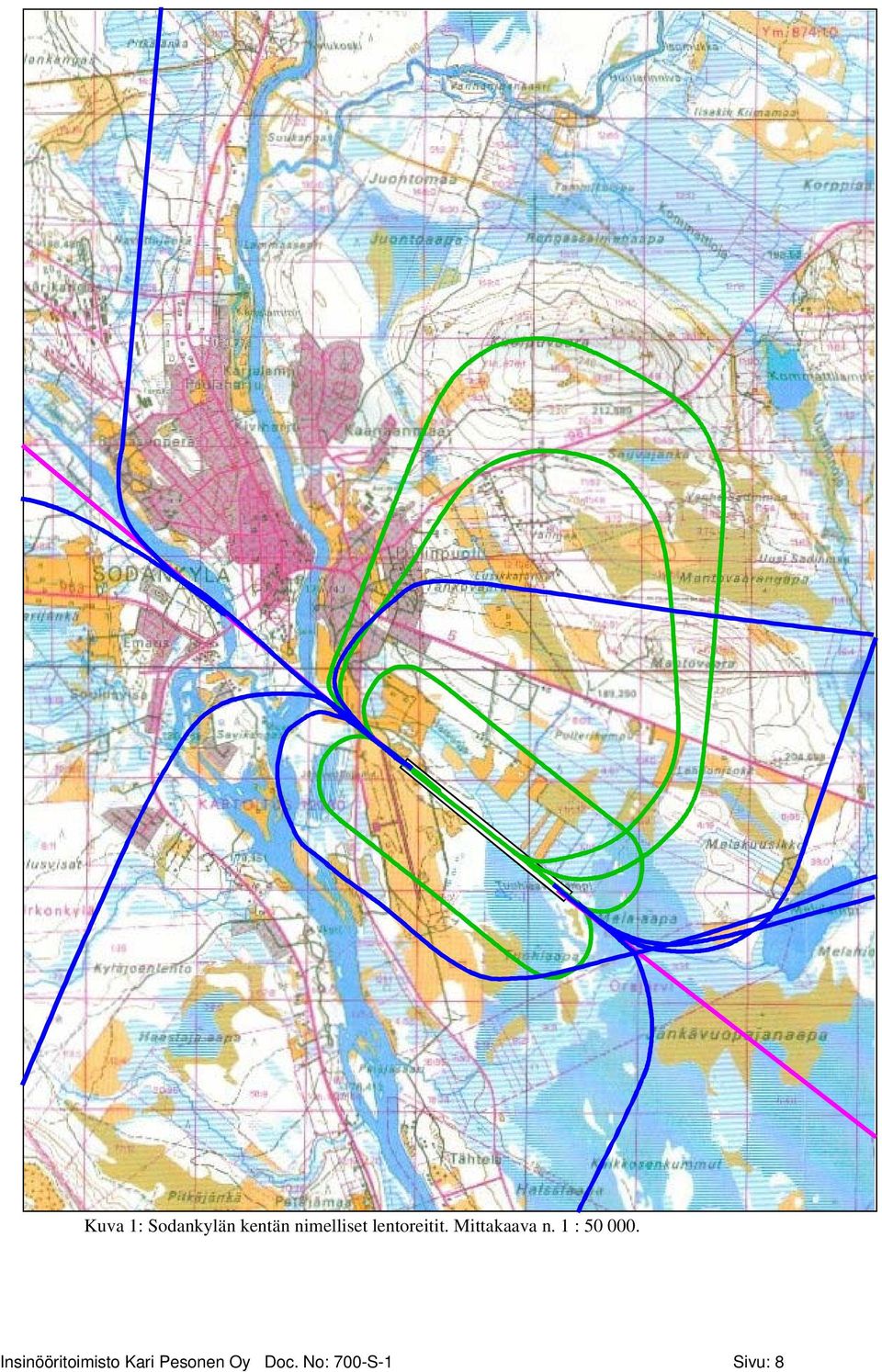 Mittakaava n. 1 : 50 000.