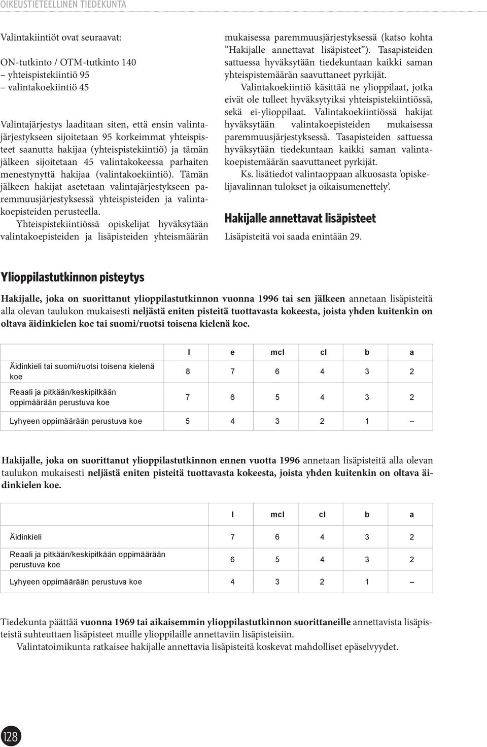 Tämän jälkeen hakijat asetetaan valintajärjestykseen paremmuusjärjestyksessä yhteispisteiden ja valintakoepisteiden perusteella.