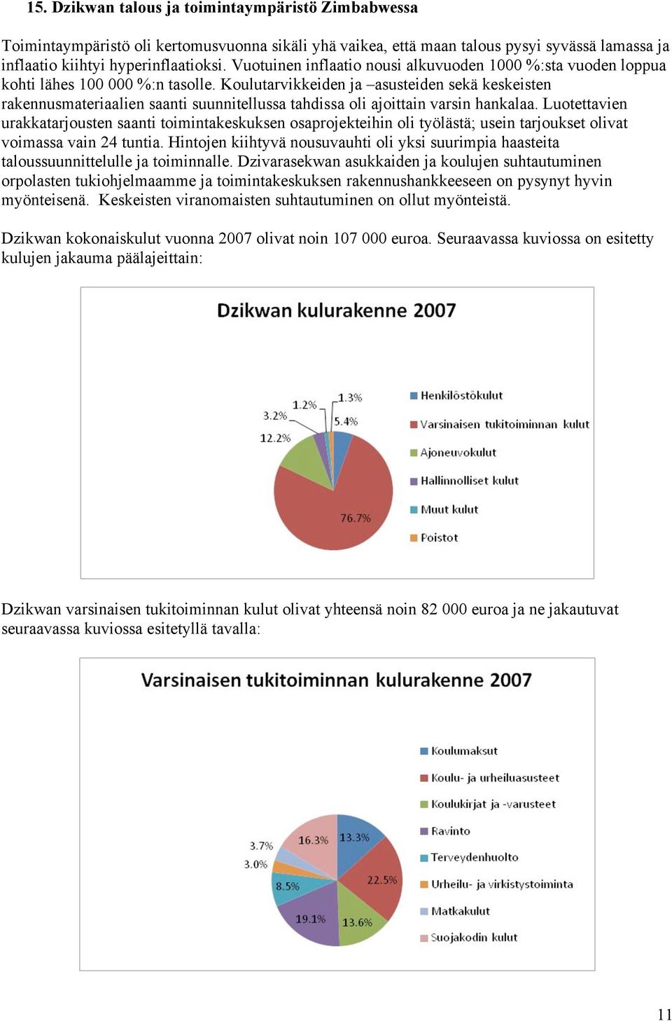 Koulutarvikkeiden ja asusteiden sekä keskeisten rakennusmateriaalien saanti suunnitellussa tahdissa oli ajoittain varsin hankalaa.