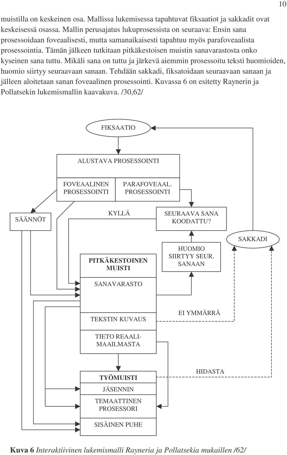 Tämän jälkeen tutkitaan pitkäkestoisen muistin sanavarastosta onko kyseinen sana tuttu. Mikäli sana on tuttu ja järkevä aiemmin prosessoitu teksti huomioiden, huomio siirtyy seuraavaan sanaan.