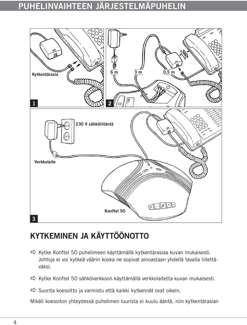 Johtoja ei voi kytkeä väärin koska ne sopivat ainoastaan yhdellä tavalla liitettäväksi.