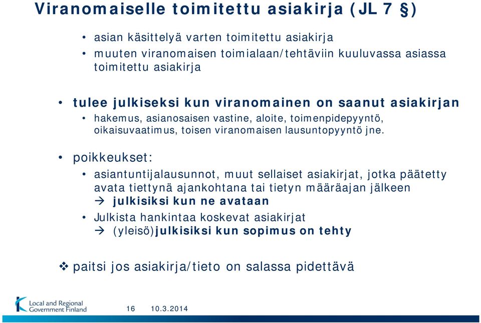 lausuntopyyntö jne.