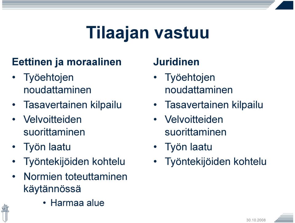 toteuttaminen käytännössä Harmaa alue Juridinen Työehtojen noudattaminen