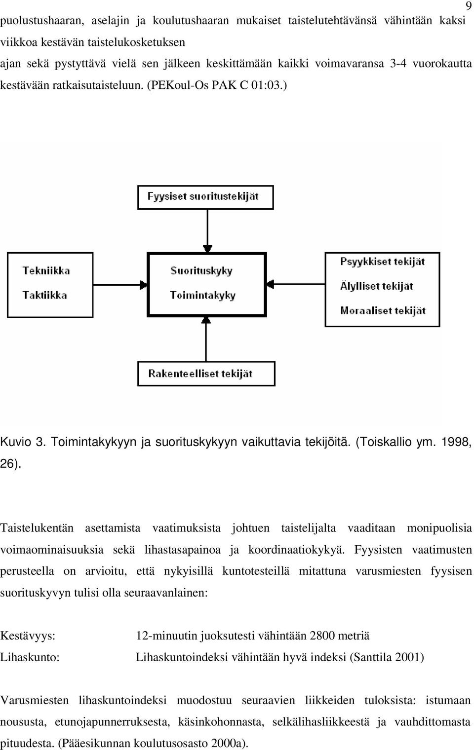 Taistelukentän asettamista vaatimuksista johtuen taistelijalta vaaditaan monipuolisia voimaominaisuuksia sekä lihastasapainoa ja koordinaatiokykyä.