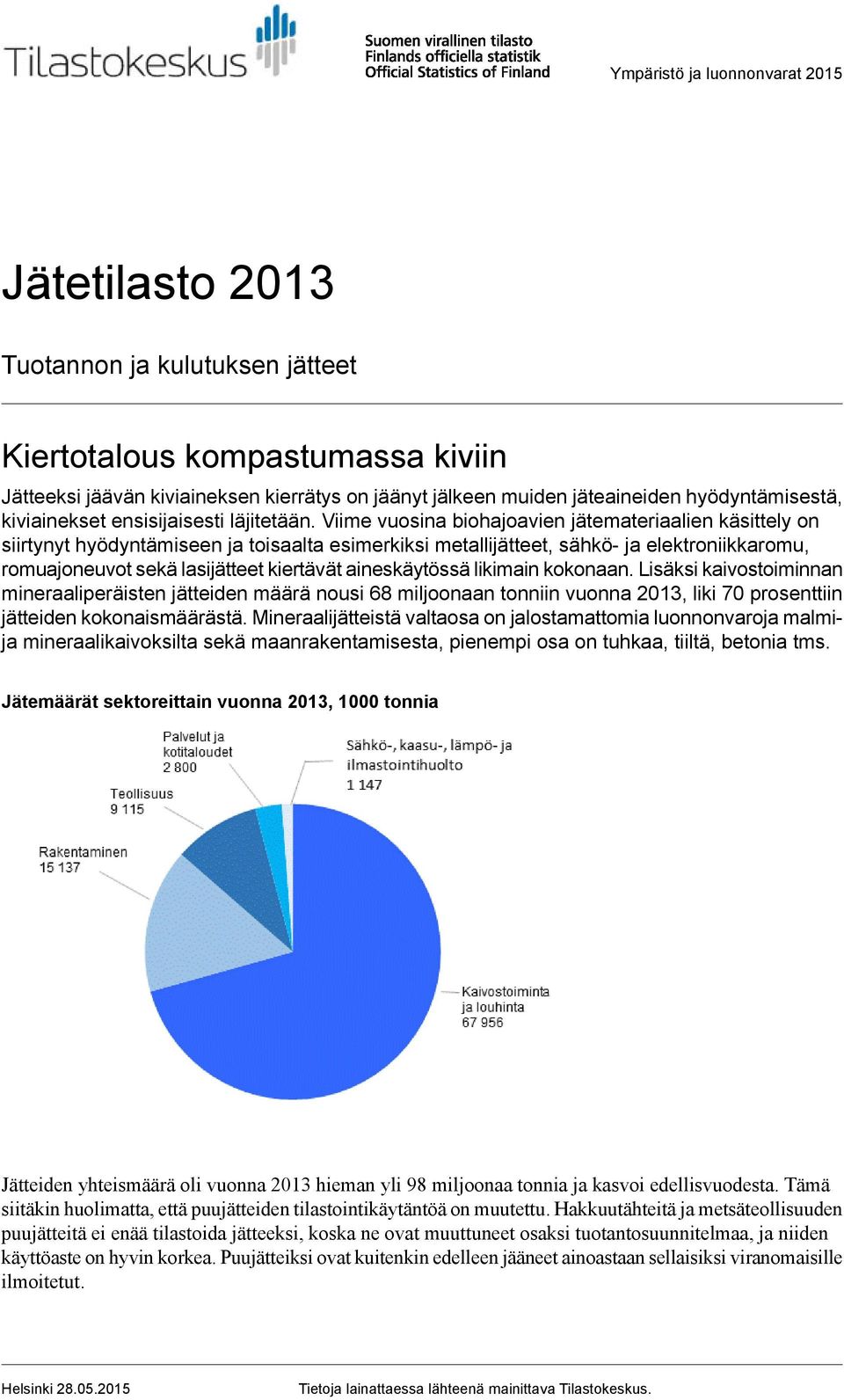 Viime vuosina biohajoavien jätemateriaalien käsittely on siirtynyt hyödyntämiseen ja toisaalta esimerkiksi metallijätteet, sähkö- ja elektroniikkaromu, romuajoneuvot sekä lasijätteet kiertävät