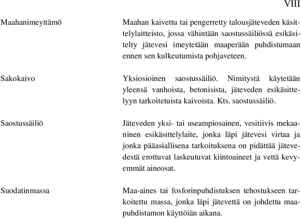 Nimitystä käytetään yleensä vanhoista, betonisista, jäteveden esikäsittelyyn tarkoitetuista kaivoista. Kts. saostussäiliö.