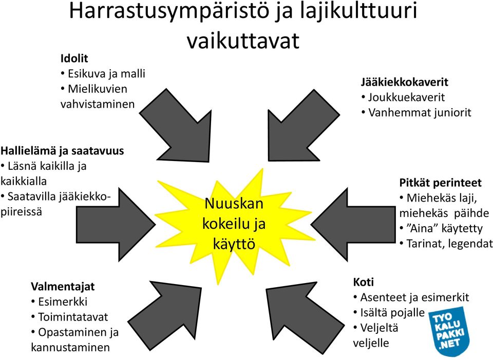 jääkiekkopiireissä Nuuskan kokeilu ja käyttö Pitkät perinteet Miehekäs laji, miehekäs päihde Aina käytetty Tarinat,