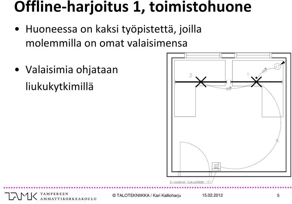 molemmilla on omat valaisimensa Valaisimia