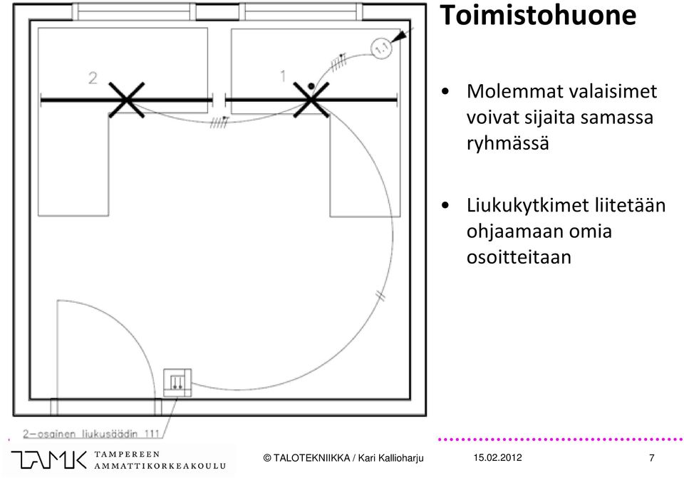 Liukukytkimet liitetään ohjaamaan