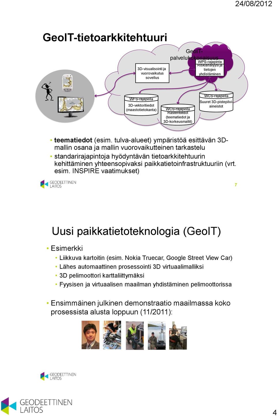 tulva-alueet) ympäristöä esittävän 3Dmallin osana ja mallin vuorovaikutteinen tarkastelu standarirajapintoja hyödyntävän tietoarkkitehtuurin kehittäminen yhteensopivaksi paikkatietoinfrastruktuuriin