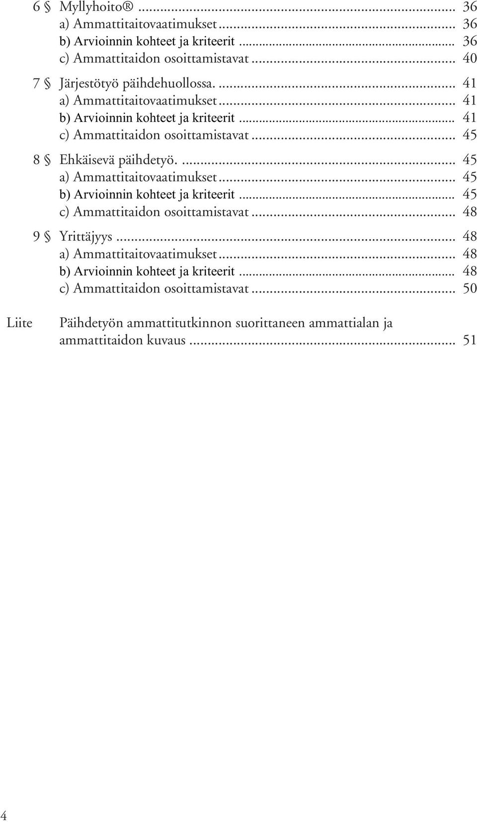 ... 45 a) Ammattitaitovaatimukset... 45 b) Arvioinnin kohteet ja kriteerit... 45 c) Ammattitaidon osoittamistavat... 48 9 Yrittäjyys.