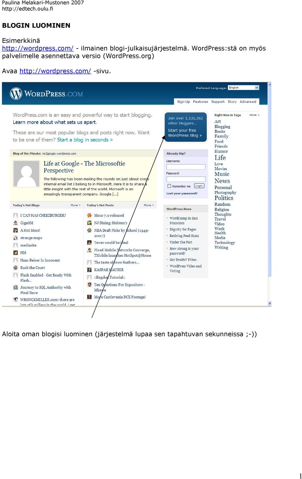 WordPress:stä on myös palvelimelle asennettava versio (WordPress.