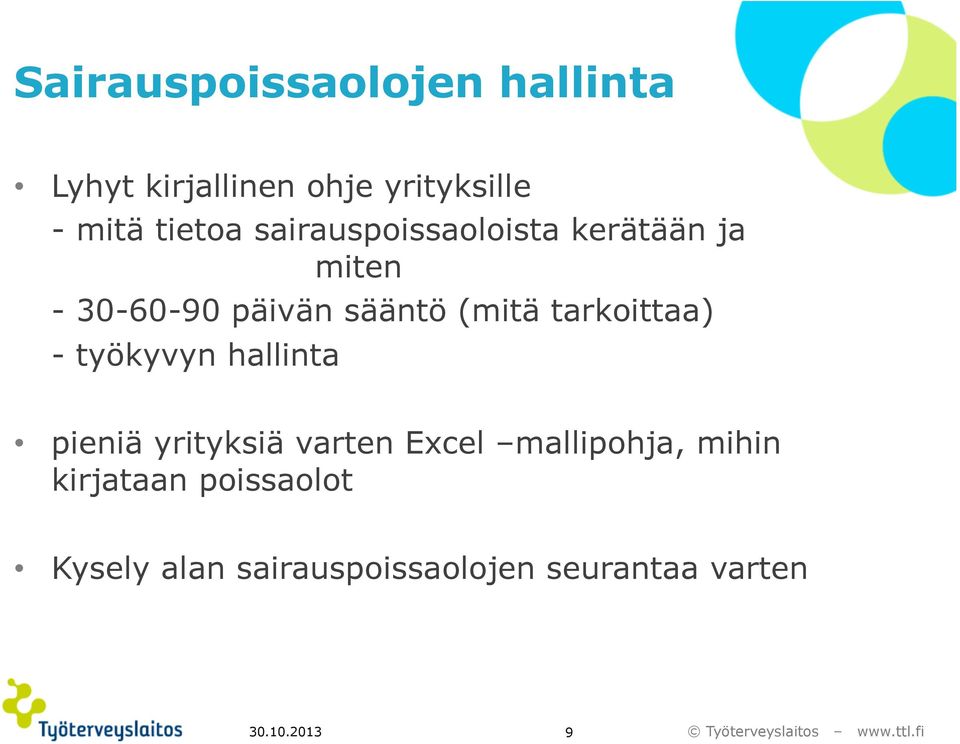 tarkoittaa) - työkyvyn hallinta pieniä yrityksiä varten Excel mallipohja,