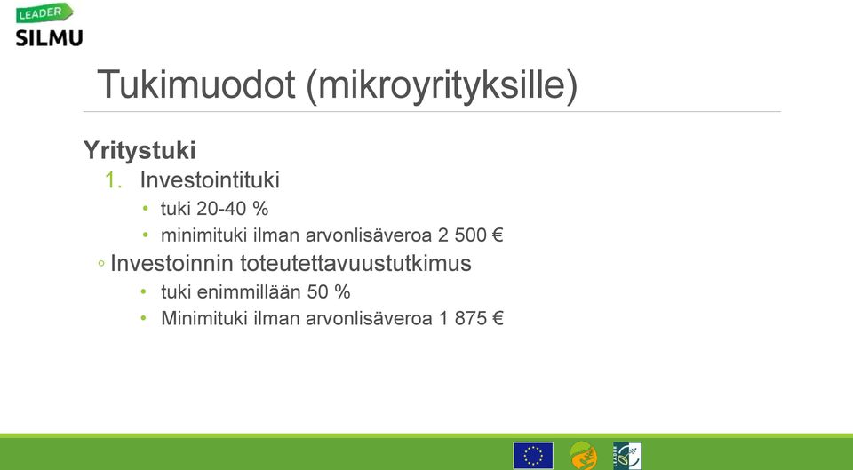 arvonlisäveroa 2 500 Investoinnin