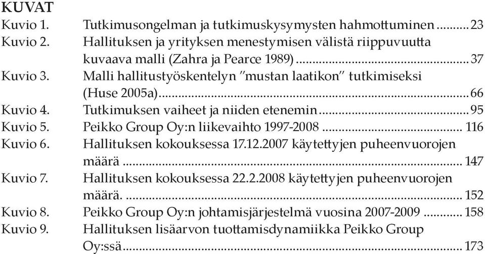 Malli hallitustyöskentelyn mustan laatikon tutkimiseksi (Huse 2005a)...66 Kuvio 4. Tutkimuksen vaiheet ja niiden etenemin...95 Kuvio 5.