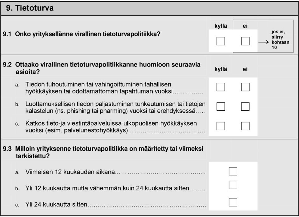 Luottamuksellisen tiedon paljastuminen tunkeutumisen tai tietojen kalastelun (ns. phishing tai pharming) vuoksi tai erehdyksessä.. c.