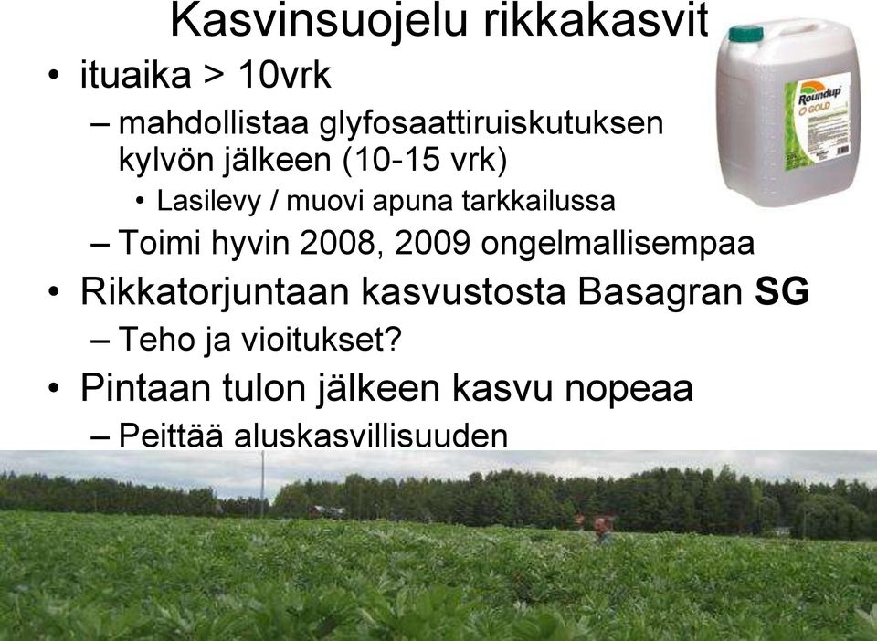 tarkkailussa Toimi hyvin 2008, 2009 ongelmallisempaa Rikkatorjuntaan