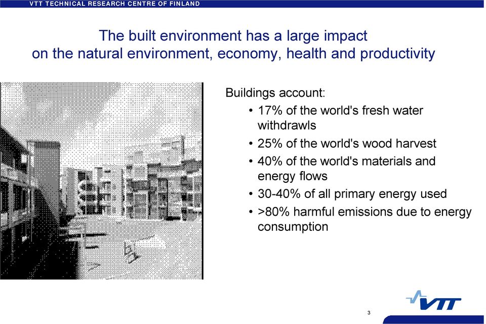 withdrawls 25% of the world's wood harvest 40% of the world's materials and