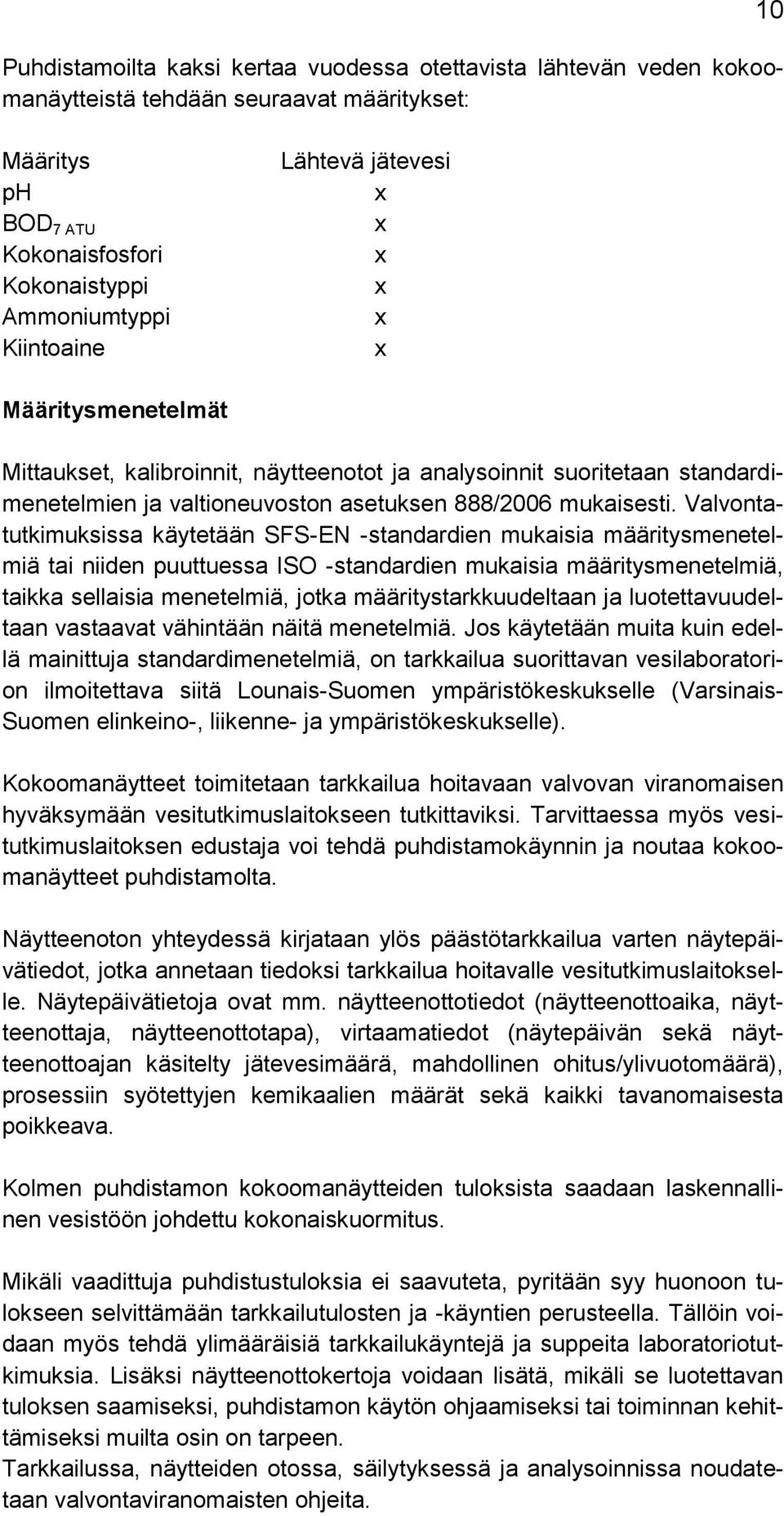 Valvontatutkimuksissa käytetään SFS-EN -standardien mukaisia määritysmenetelmiä tai niiden puuttuessa ISO -standardien mukaisia määritysmenetelmiä, taikka sellaisia menetelmiä, jotka