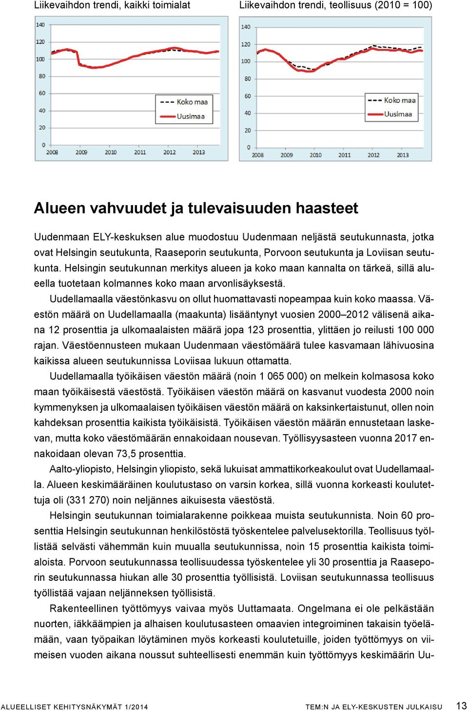 Helsingin seutukunnan merkitys alueen ja koko maan kannalta on tärkeä, sillä alueella tuotetaan kolmannes koko maan arvonlisäyksestä.