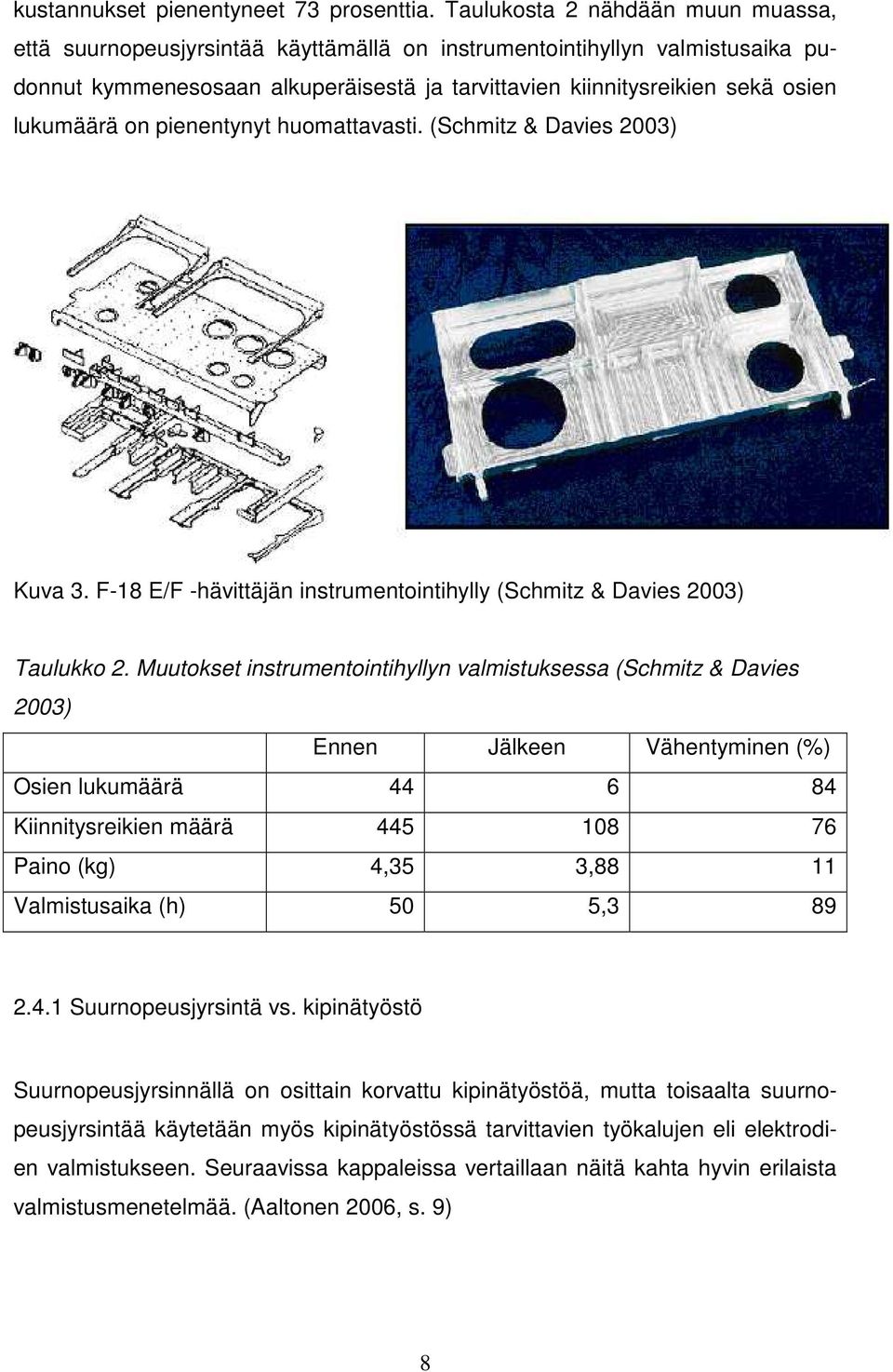 lukumäärä on pienentynyt huomattavasti. (Schmitz & Davies 2003) Kuva 3. F-18 E/F -hävittäjän instrumentointihylly (Schmitz & Davies 2003) Taulukko 2.