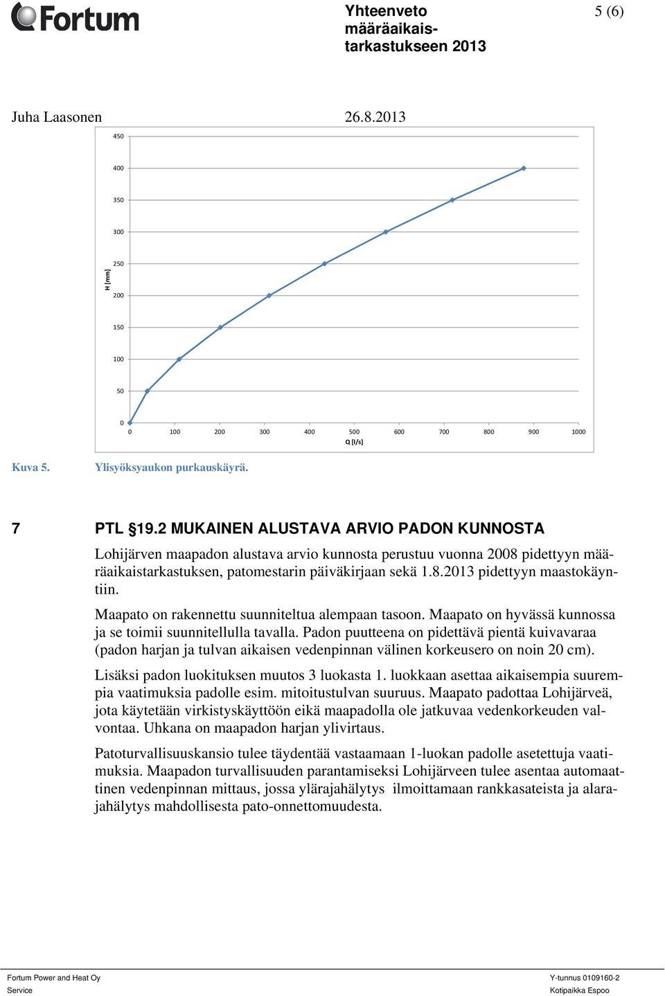 Maapato on rakennettu suunniteltua alempaan tasoon. Maapato on hyvässä kunnossa ja se toimii suunnitellulla tavalla.