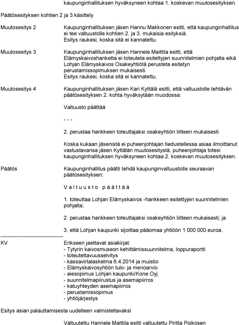 Esitys raukesi, koska sitä ei kannatettu.