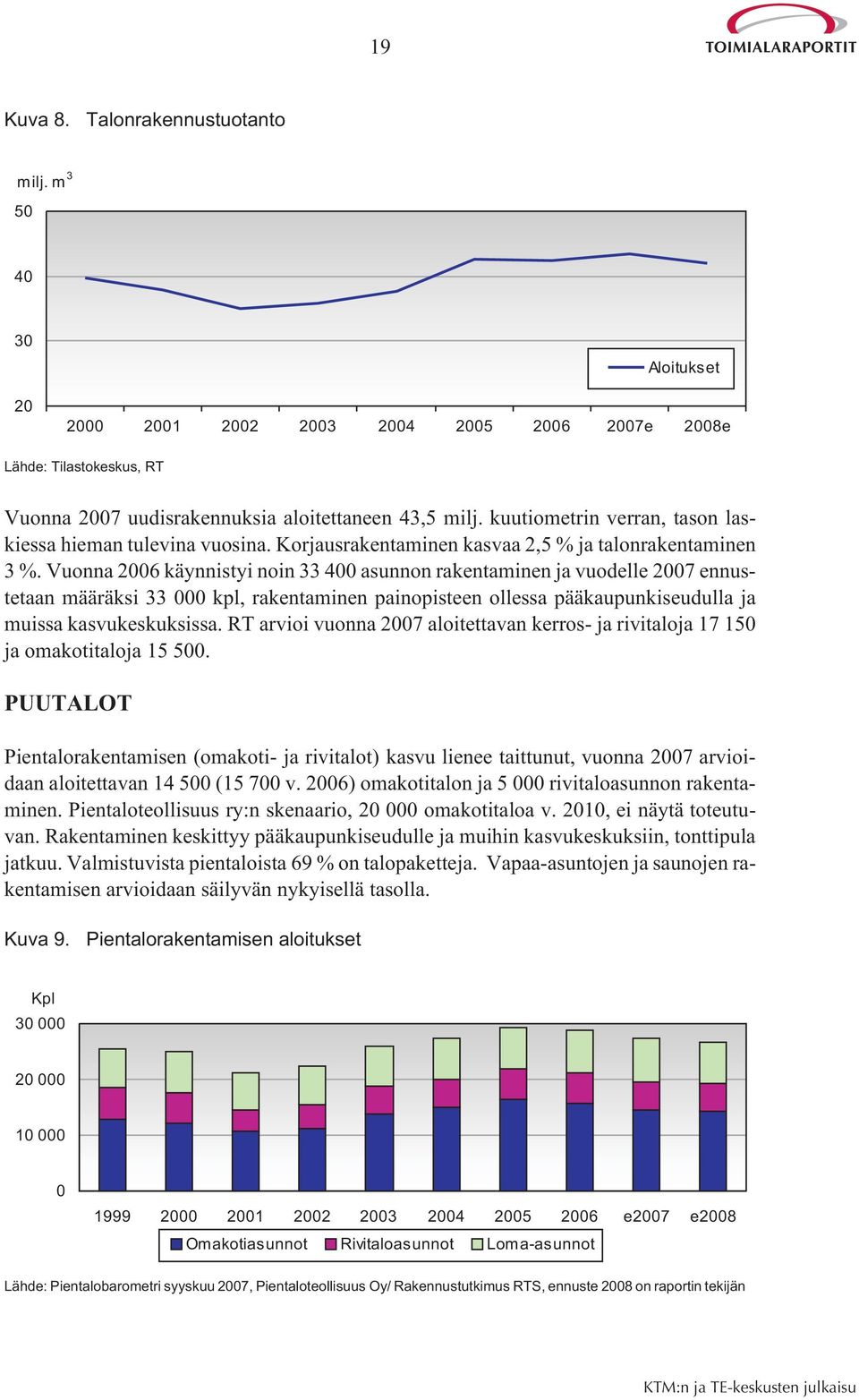 Vuonna 2006 käynnistyi noin 33 400 asunnon rakentaminen ja vuodelle 2007 ennustetaan määräksi 33 000 kpl, rakentaminen painopisteen ollessa pääkaupunkiseudulla ja muissa kasvukeskuksissa.