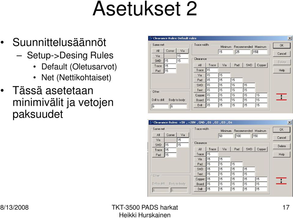 (Oletusarvot) Net (Nettikohtaiset)