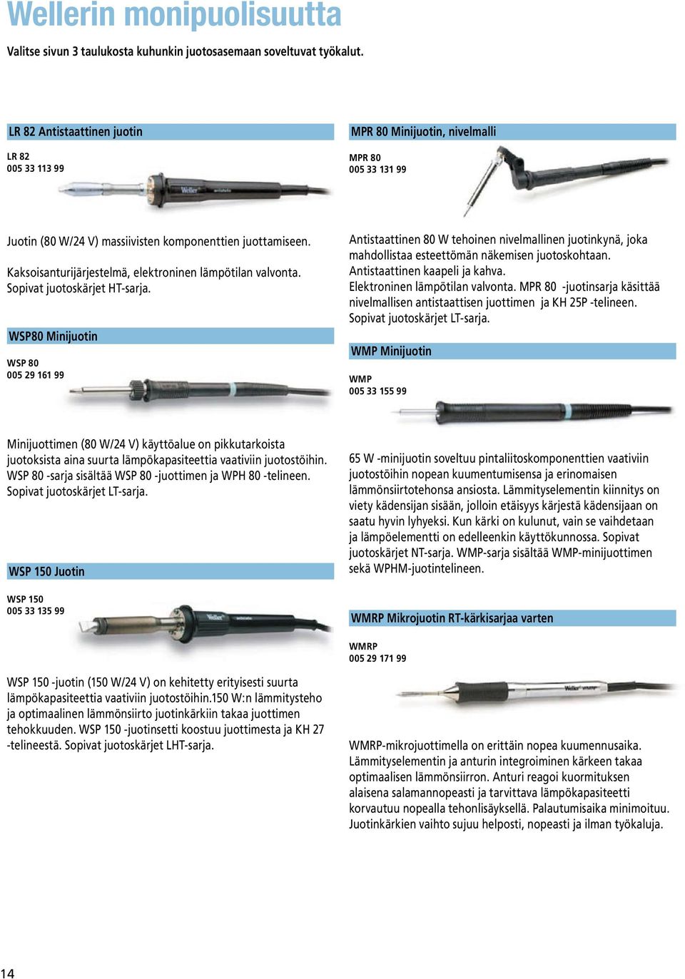 Kaksoisanturijärjestelmä, elektroninen lämpötilan valvonta. Sopivat juotoskärjet HT-sarja.