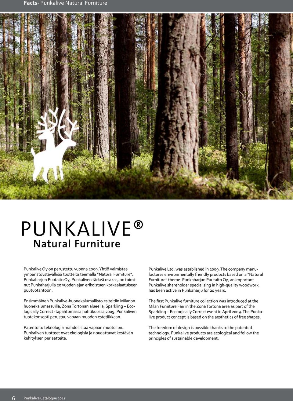 Ensimmäinen Punkalive-huonekalumallisto esiteltiin Milanon huonekalumessuilla, Zona Tortonan alueella, Sparkling Ecologically Correct -tapahtumassa huhtikuussa 2009.