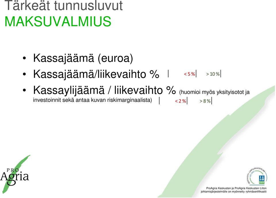 / liikevaihto % (huomioi myös yksityisotot ja