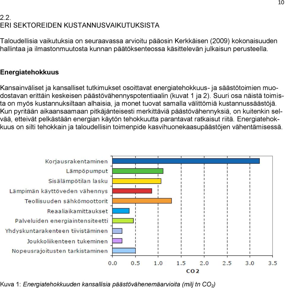 Energiatehokkuus Kansainväliset ja kansalliset tutkimukset osoittavat energiatehokkuus- ja säästötoimien muodostavan erittäin keskeisen päästövähennyspotentiaalin (kuvat 1 ja 2).