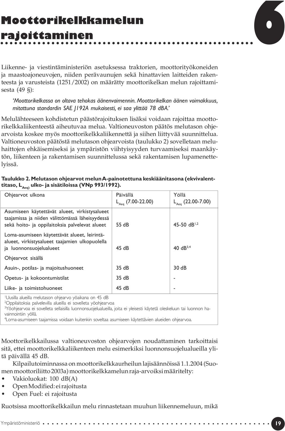 Moottorikelkan äänen voimakkuus, mitattuna standardin SAE J192A mukaisesti, ei saa ylittää 78 dba.